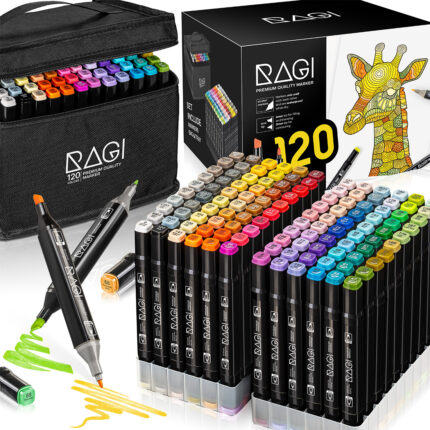 120 Markery artystyczne, mazaki alkoholowe i flamastry dwustronne 2w1