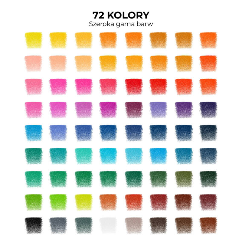 Kredki Ołówkowe Premium 72 sztuki w metalowym piórniku - obrazek 16