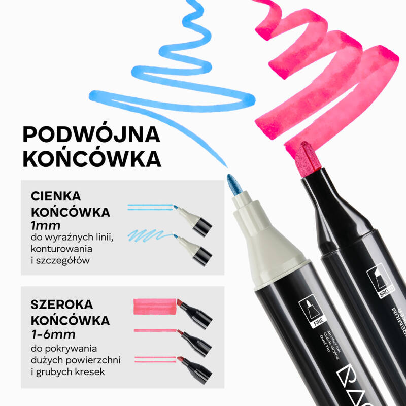Zestaw 264 Markerów Alkoholowych Dwustronnych  - obrazek 4