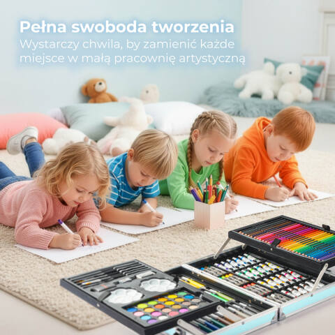 Alternative view of Zestaw Artystyczny w Walizce dla Dzieci 145 elementów Tęczowy Jednorożec
