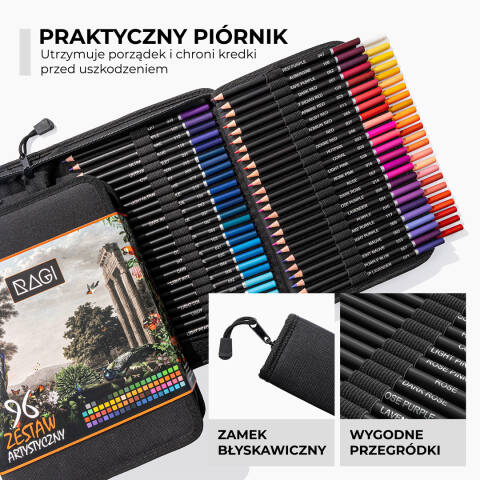 Alternative view of Duży Zestaw Kredek i Ołówków do Rysowania Szkicowania Profesjonalny 100 elementów