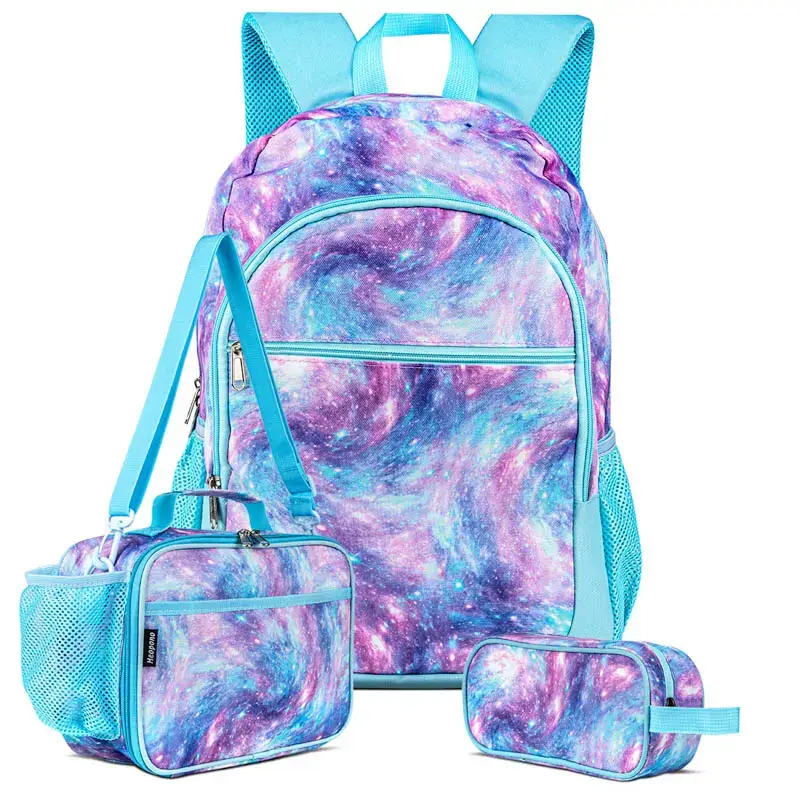 Plecak Szkolny w Zestawie Lunch BOX + Piórnik Galaxy Girl