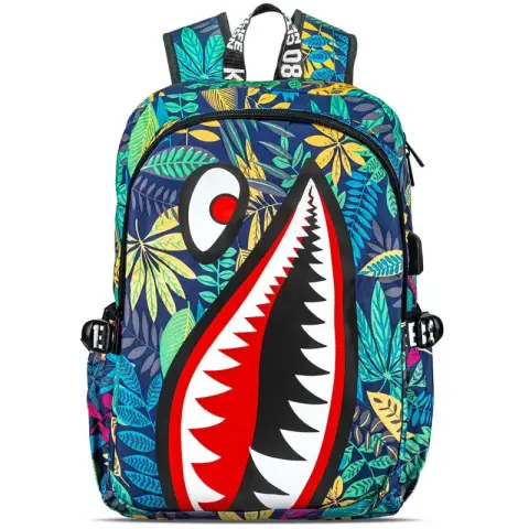 Plecak z Nadrukiem SHARK Plecak Szkolny 