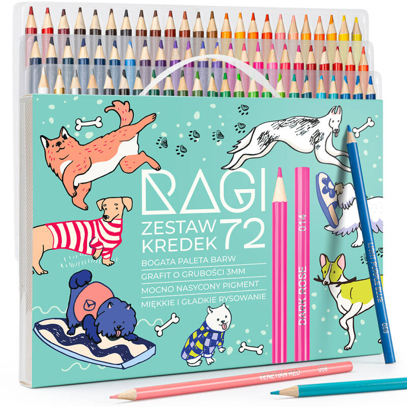 Kredki Zestaw kredek Kredki olejowe Profesjonalne 72 Kolory Etui Organizer