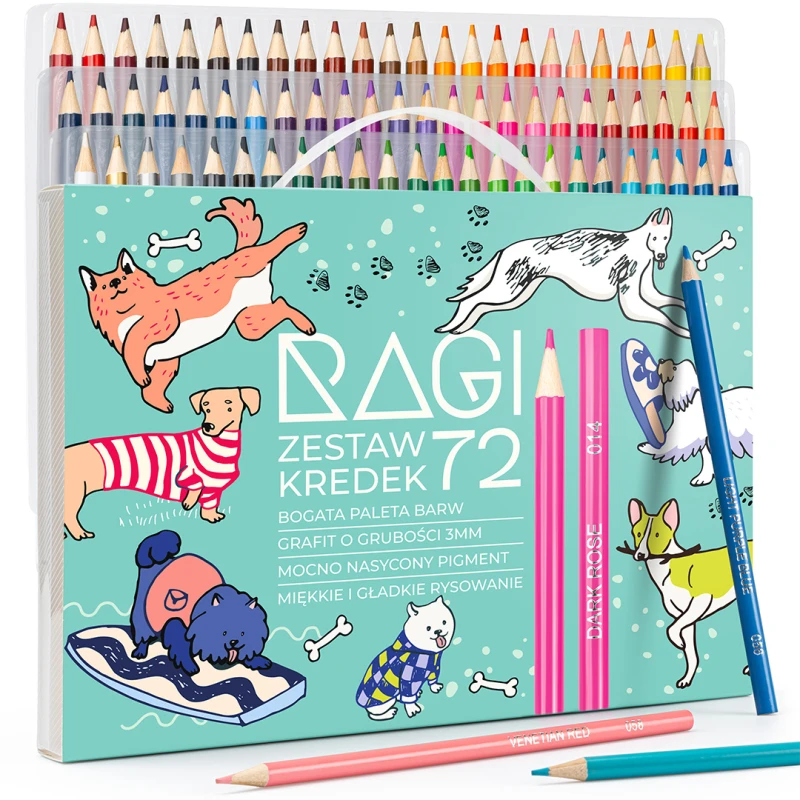 Kredki Zestaw kredek Kredki olejowe Profesjonalne 72 Kolory Etui Organizer