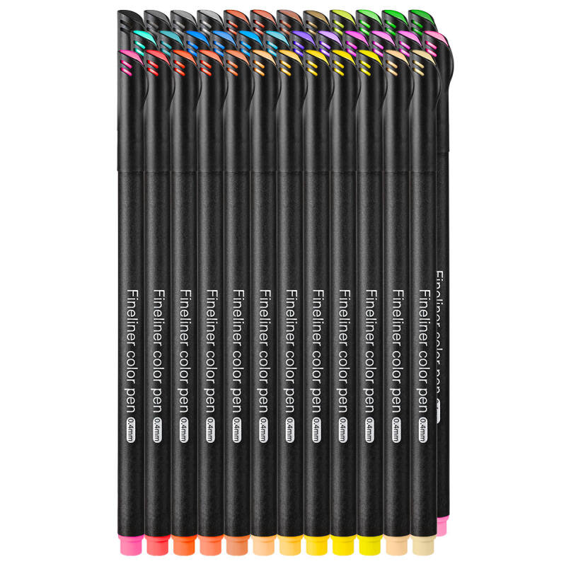 Cienkopisy Fineliner Kreślarski Zestaw 36 Kolorów 0.4mm - obrazek 3