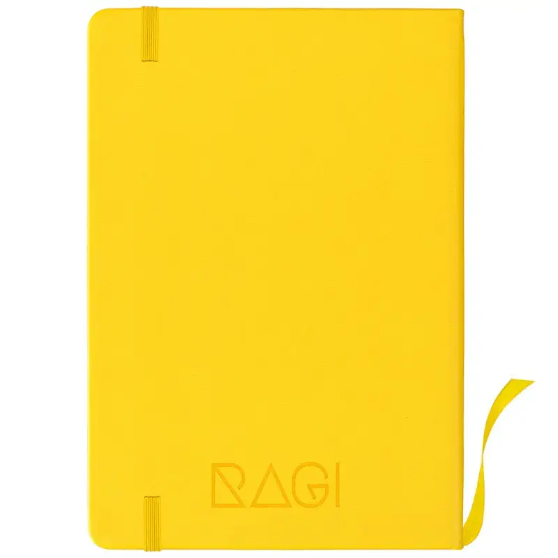 Notatnik A5 Bullet Journal Planner w Linie z Gumką Żółty - obrazek 2