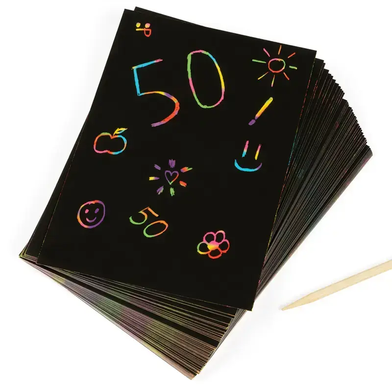 Zestaw Papierów do Zdrapywania z Rysikami 50 szt. - obrazek 2