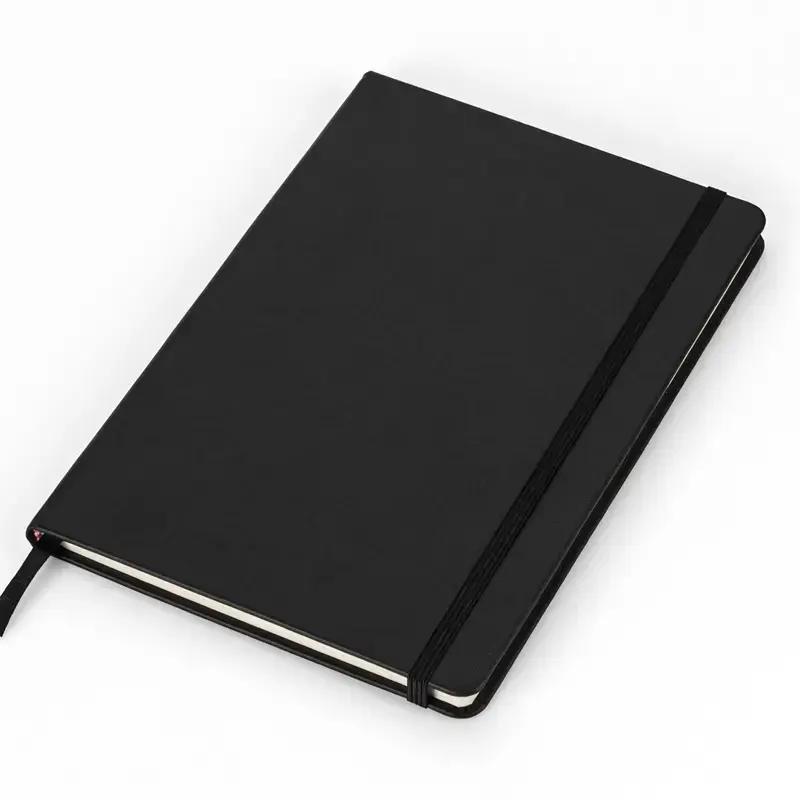 Notatnik A5 Bullet Journal Planner w Linie z Gumką Czarny - obrazek 4