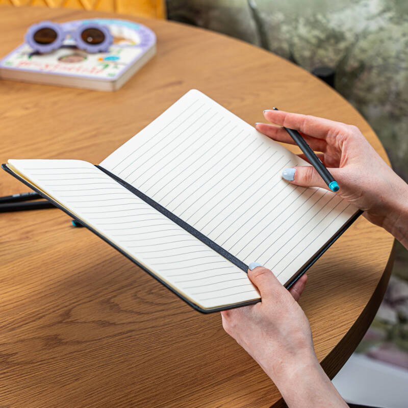 Notatnik A5 Bullet Journal Planner w Linie z Gumką Czarny - obrazek 7