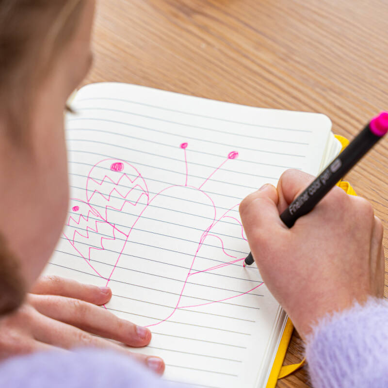 Notatnik A5 Bullet Journal Planner w Linie z Gumką Żółty - obrazek 8