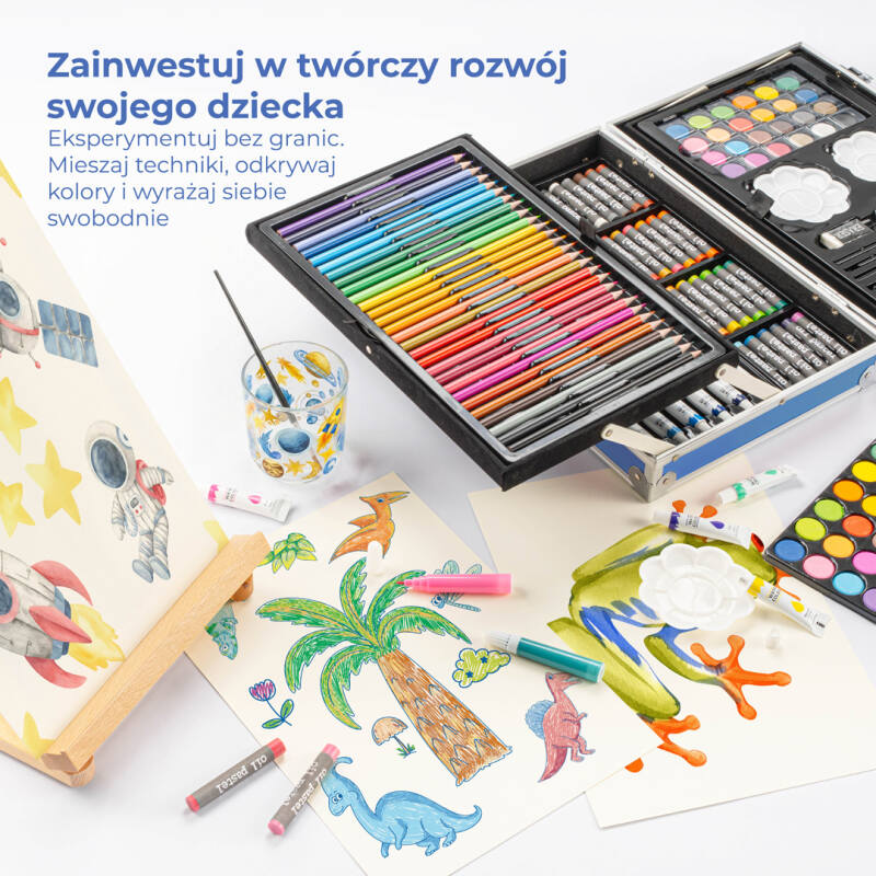 Zestaw Artystyczny dla Dzieci z Motywem Astronauty – 145 elementów - obrazek 4