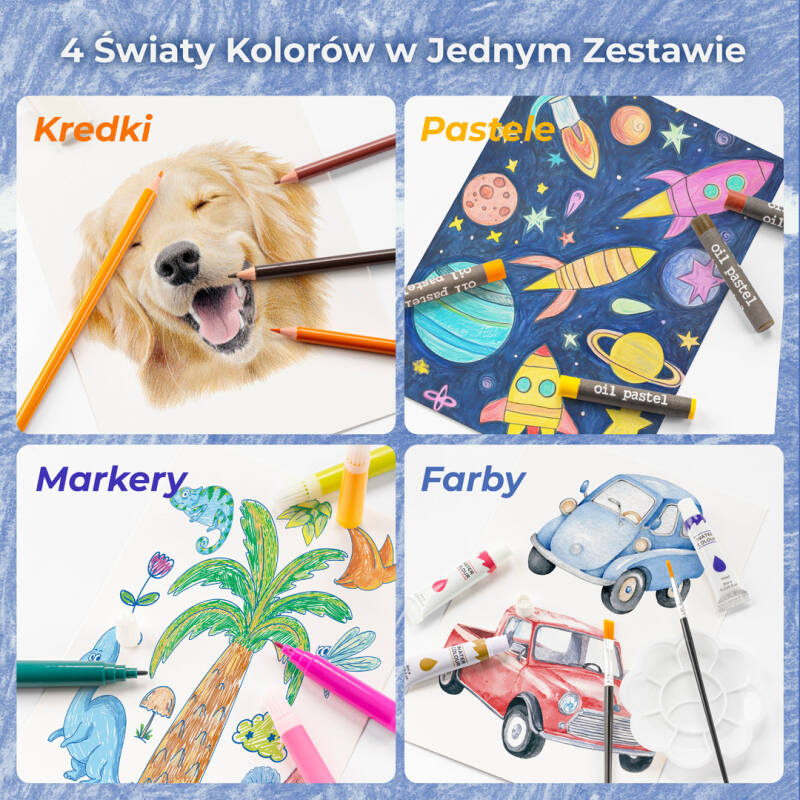 Zestaw Artystyczny dla Dzieci z Motywem Astronauty – 145 elementów - obrazek 5