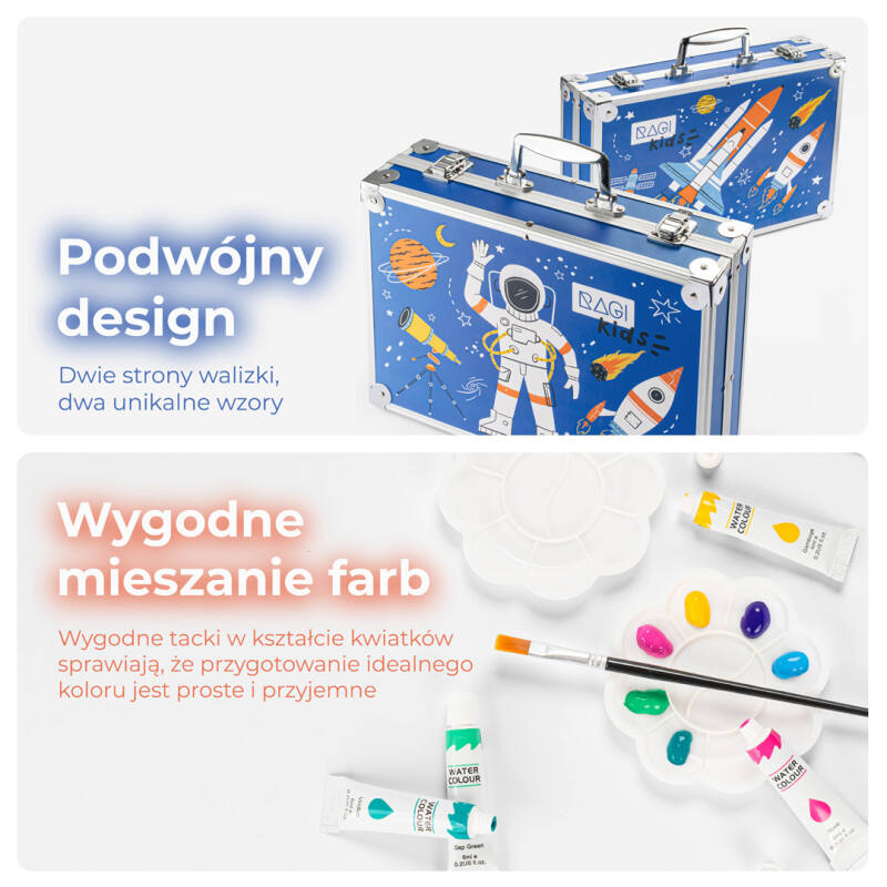 Zestaw Artystyczny dla Dzieci z Motywem Astronauty – 145 elementów - obrazek 8