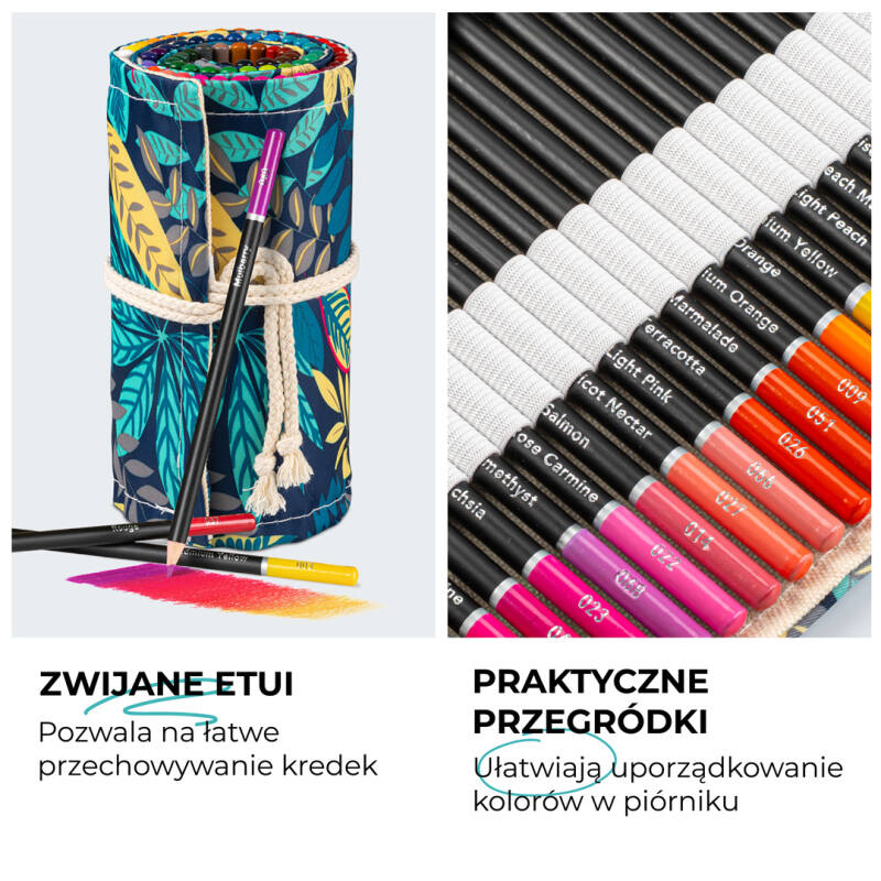 Kredki Ołówkowe Profesjonalne do Rysowania Piórnik z Wyposażeniem 76 elementów - obrazek 7