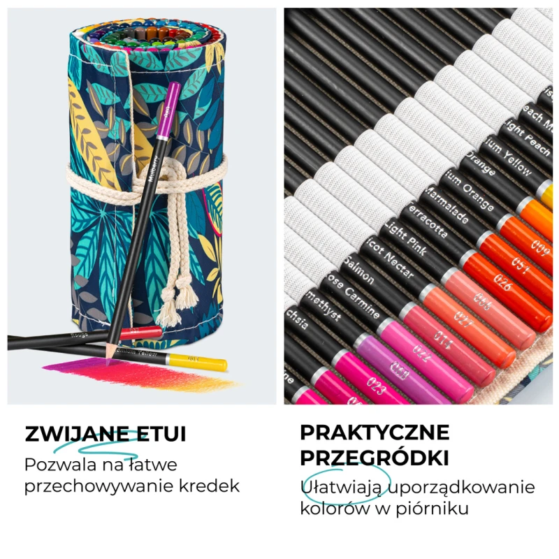 Kredki Ołówkowe Profesjonalne do Rysowania Piórnik z Wyposażeniem 76 elementów - obrazek 7