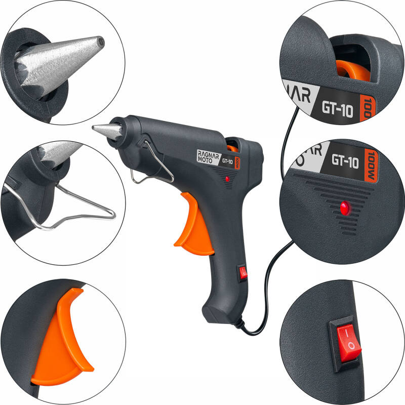 PISTOLET DO KLEJU NA GORĄCO 100W + 5 WKŁADÓW KLEJU 11x200 mm - obrazek 3