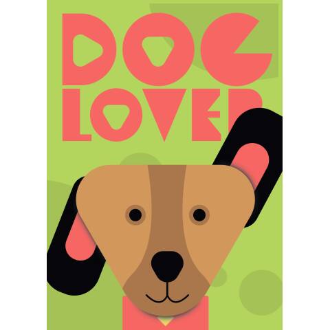 Plakat „Dog Lover” do druku (A3, PDF) – kolorowa grafika dla miłośników psów