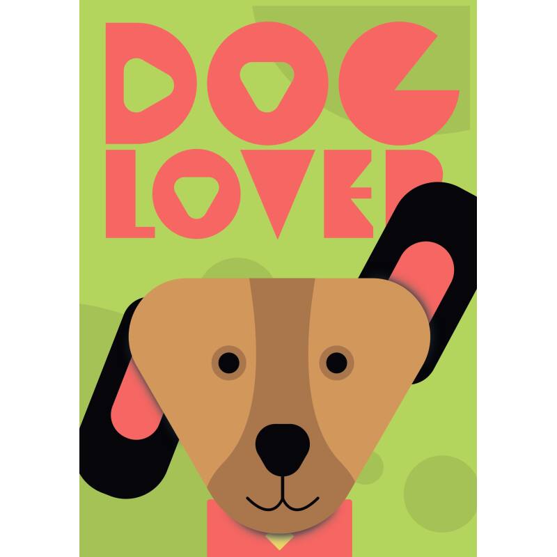 Plakat „Dog Lover” do druku (A3, PDF) – kolorowa grafika dla miłośników psów