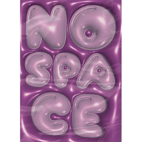 Plakat „No Space” do druku (A3, PDF) – nowoczesna grafika 3D w stylu futurystycznym