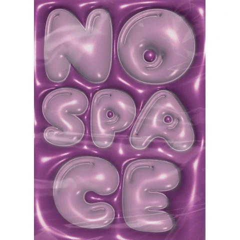 Plakat „No Space” do druku (A3, PDF) – nowoczesna grafika 3D w stylu futurystycznym