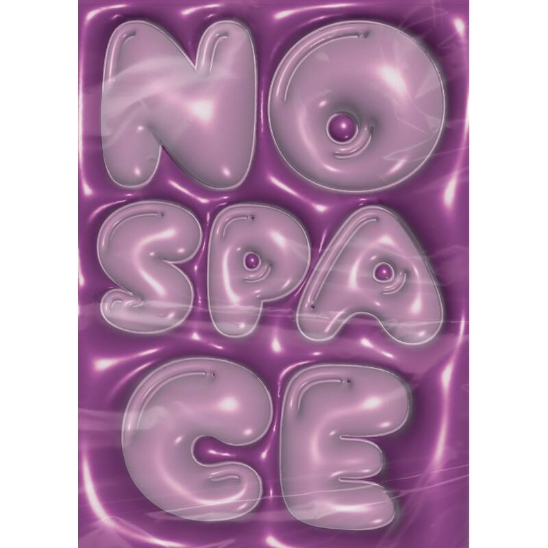 Plakat „No Space” do druku (A3, PDF) – nowoczesna grafika 3D w stylu futurystycznym