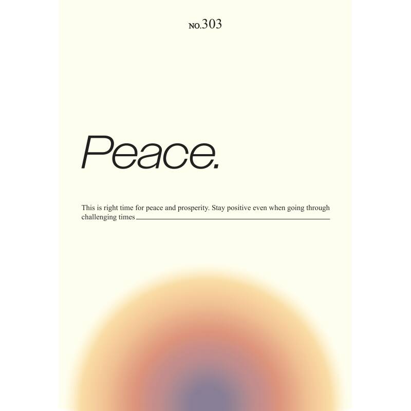 Plakat motywacyjny "Peace" do druku (A3, PDF) – inspiracja, spokój i pozytywna energia