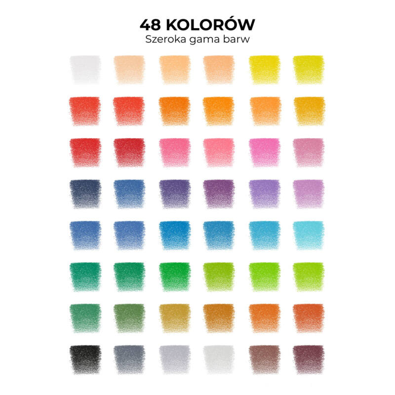 Kredki Zestaw kredek Do rysowania 48 kolorów Kredki olejne Zestaw w etui - obrazek 8