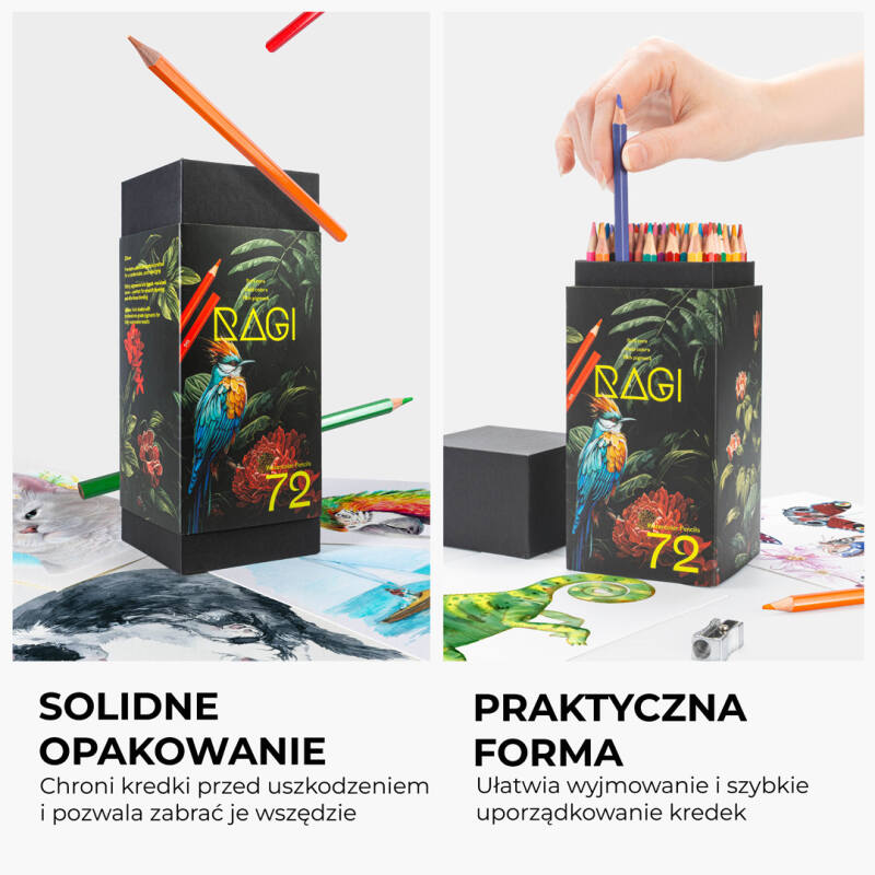 Kredki akwarelowe Zestaw kredek 72 kolory Zestaw do rysowania Na prezent - obrazek 5