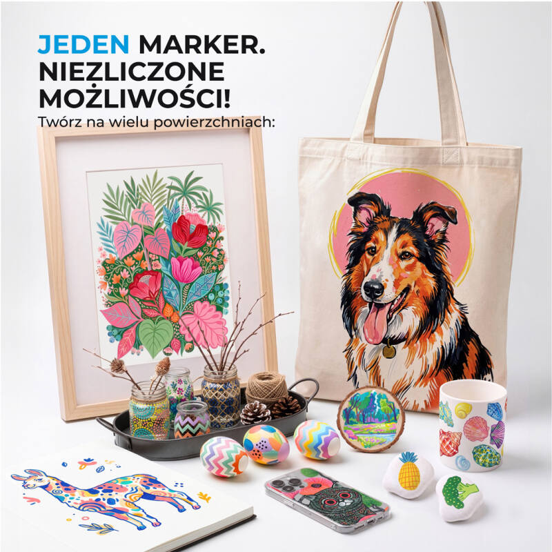 Markery Akrylowe Pisaki Mazaki Dwustronne Wodoodporne 48 sztuk = 96 Kolorów - obrazek 5